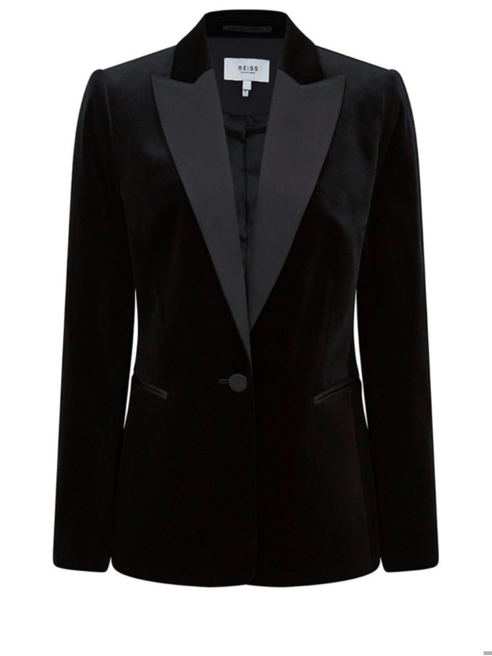 Reiss Black Velvet Tuxedo Jacket with Satin Lapels. Original retail price $540.